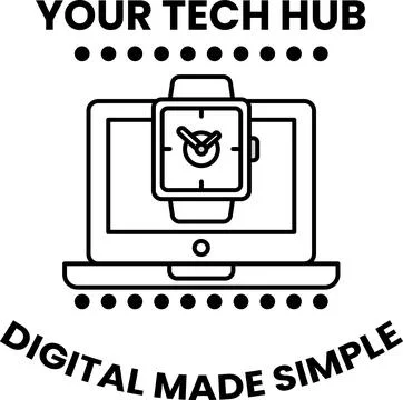 A watch is displayed on a laptop screen Stock Illustration