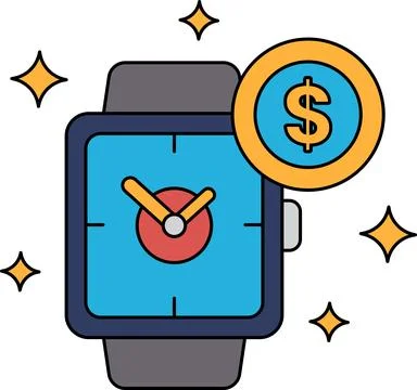 A watch with a dollar sign on it Stock Illustration