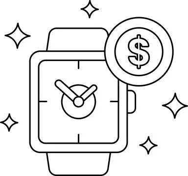 A watch with a dollar sign on it Stock Illustration