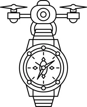 A watch with a drone on top of it 库存插图