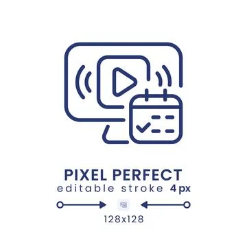 Watch Event linear desktop icon Illustrazione stock