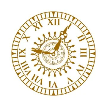 Watch face antique clock vector illustration Illustrazione stock