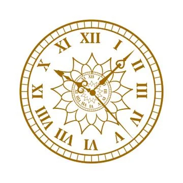 Watch face antique clock vector illustration Illustrazione stock