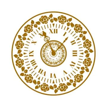 Watch face antique clock vector illustration Stock Illustration