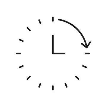 Watch face dial hands, clock timer outline icon Stock Illustration