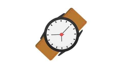 A watch featuring a brown strap displayed against a clean white background. Stock Footage 332531628
