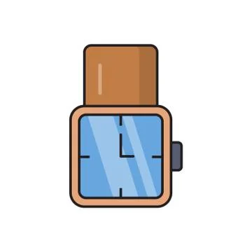 Watch flat color icon Stock Illustration