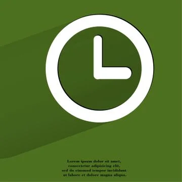 Watch. Flat modern web button with long shadow and space for your text. Stock Illustration