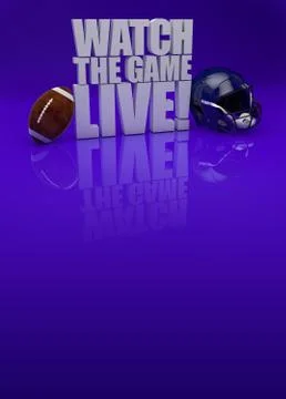 Watch the game live 3D text - american football background Stock Illustration