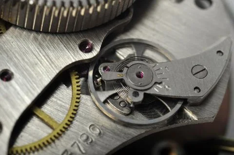 Watch gears close up Stock Photos