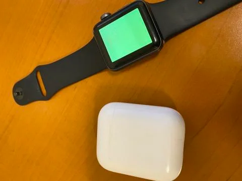 Watch with a green screen. Foto stock