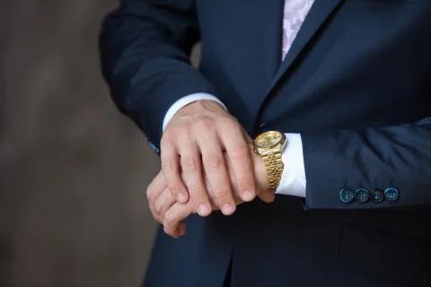 Watch on hands Stock Photos