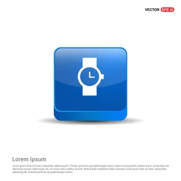 Watch Icon - 3d Blue Button Stock Illustration