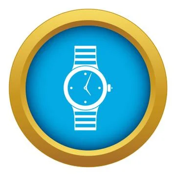 Watch icon blue vector isolated Stock Illustration