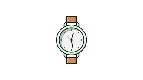 Watch icon featuring a brown strap, symbolizing timekeeping and style. Stock Footage 335259549