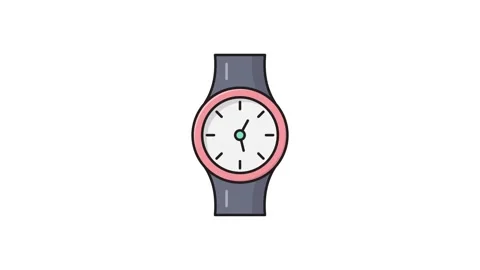 Watch icon featuring a pink and blue strap, symbolizing a stylish and moder.. Stock Footage 335259269