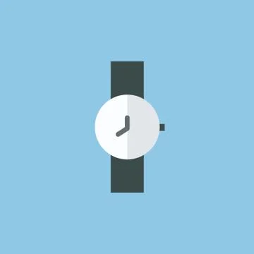 Watch icon, flat design, vector EPS10. Illustrazione stock