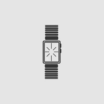 Watch icon flat. Stock Illustration