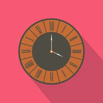 Watch icon, flat style Illustrazione stock