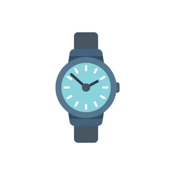 Watch icon flat vector. Work project Illustrazione stock