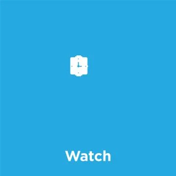 Watch icon isolated on blue background Stock Illustration