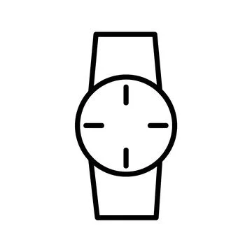 Watch icon. Isolated on white background. Simple flat vector. Eps10 symbol Stock Illustration