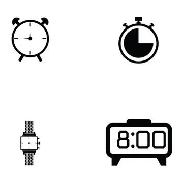 Watch icon set Stock Illustration