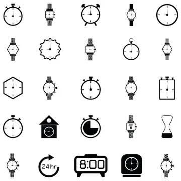 Watch icon set Stock Illustration