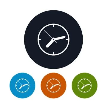 Watch icon, wall clock icon,  vector illustration 스톡 일러스트