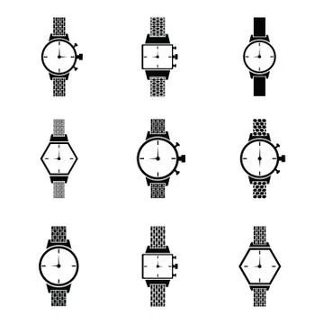 Watch Icons Set Illustrazione stock