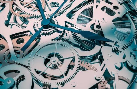 Watch Inside Mechanism 3D Stock Illustration