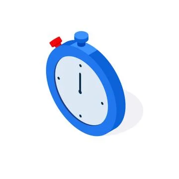Watch isometric flat icon. 3d stopwatch timer isolated on white background Stock Illustration