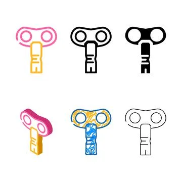 Watch key color icon types vector Stock Illustration