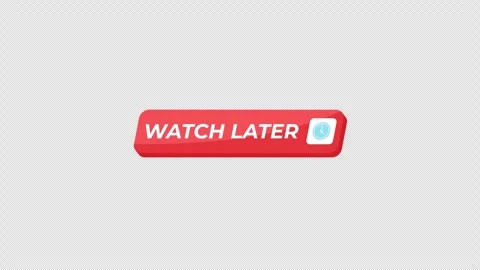 Watch later isometric UI button animation Stock Footage 332232424