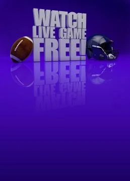 Watch live game 3D text - american football background Stock Illustration