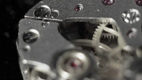 Watch mechanism, clockwork macro. 2 clips. Stock Footage 69885271
