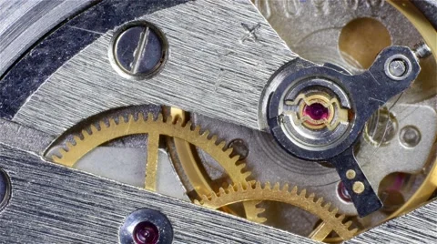 Watch Mechanism Close Up Video stock 61438282