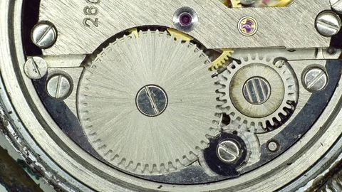 Watch Mechanism Close Up Stockbeeldmateriaal 77193039