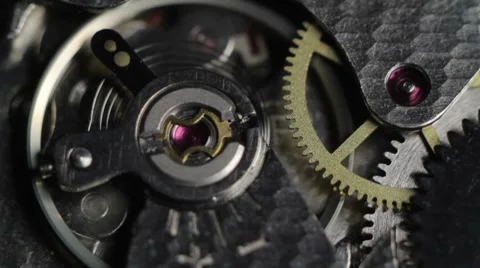 Watch Mechanism Macro Stock Footage