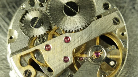 Watch Mechanism Panning Rotating Clock Business Schedule Office Close Deadline Stock Footage 35870936