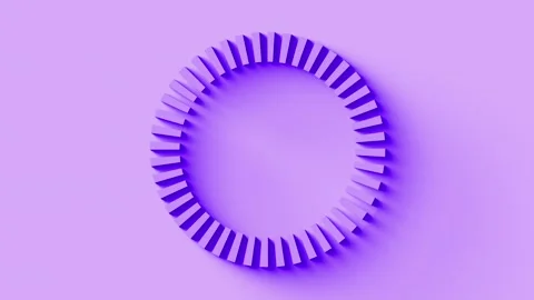 Watch mesmerizing animation of geometric shapes transforming in a vivid purple Stock Footage 301302148