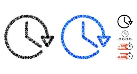Watch Mosaic Icon of Spheric Items Illustrazione stock