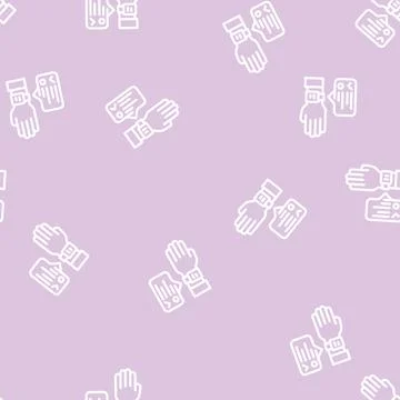 Watch notification line vector seamless pattern Stock Illustration