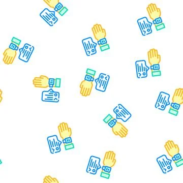 Watch notification vector seamless pattern Stock Illustration