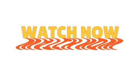 Watch now bold internet button with wavy orange shadow Illustrazione stock
