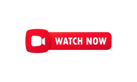 Watch now button. Button for web site, ui, media player, banner and app templ Stock Illustration