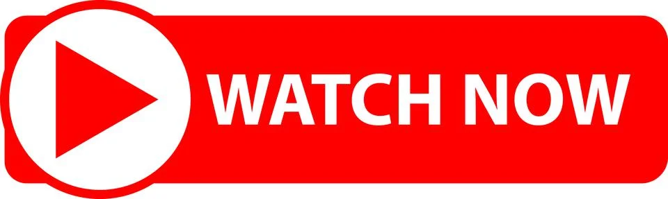 Watch now button on white background. play video icon. watch now video play Stock Illustration