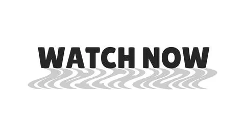 Watch now modern digital button with wavy gray shadow Illustrazione stock