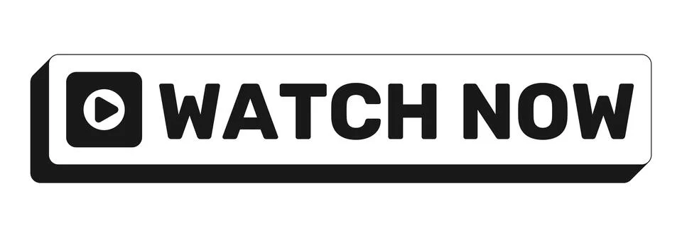 Watch now rectangle UI web button 스톡 일러스트