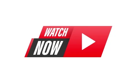 Watch now red button with play symbol on white and green screen background Stock-Footage 315032070